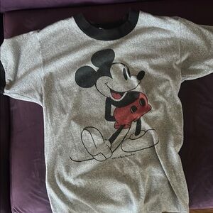 Gray Vintage Mickey Mouse Short Sleeve Tee